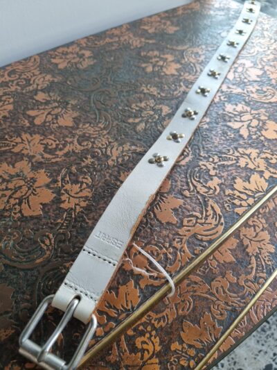 Esprit White Leather Studded Belt - Image 4