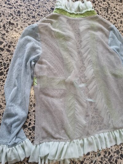 Annah S Teal Mesh Ruffle Cardigan | Best fit 10-12 - Image 6