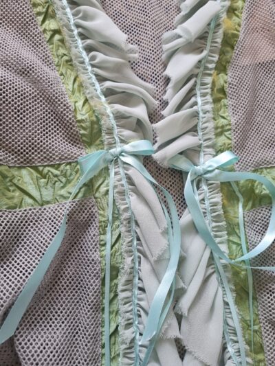 Annah S Teal Mesh Ruffle Cardigan | Best fit 10-12 - Image 4