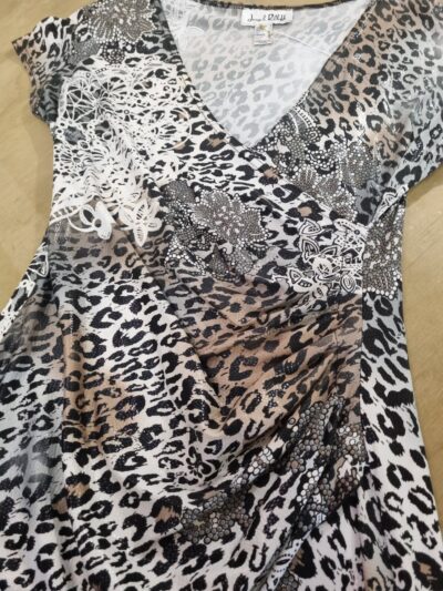 Joseph Ribkoff Animal Print Crossover Mini Dress | Best fit 10 - Image 3