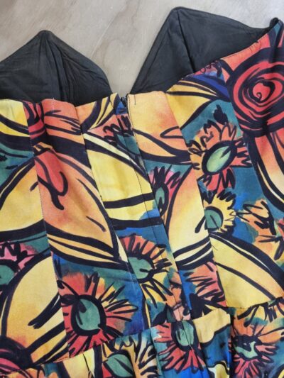 Thornton Hall Strapless Yellow Flower Print Midi Dress | Best fit 12 - Image 6