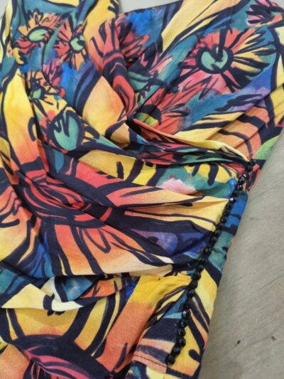 Thornton Hall Strapless Yellow Flower Print Midi Dress | Best fit 12 - Image 5