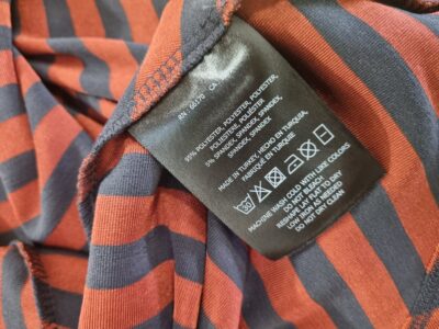 Maeve by Anthropologie Rust Navy Stripe Strapless Dress | Best fit 8-10 - Image 6
