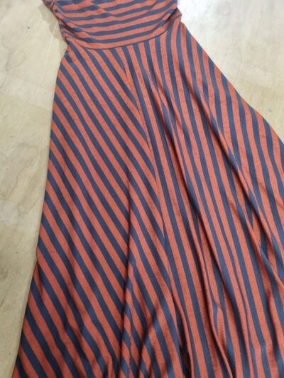 Maeve by Anthropologie Rust Navy Stripe Strapless Dress | Best fit 8-10 - Image 3