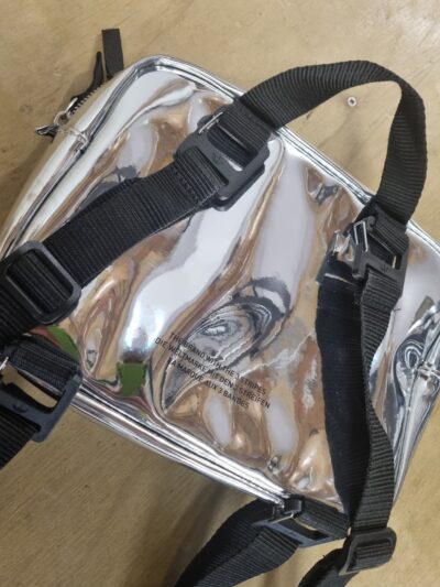 Adidas Silver Rectangle Convertible Backpack - Image 4