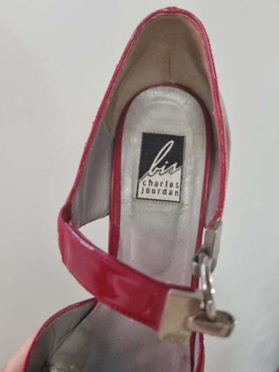 Charles Jourdan Red Square Toe Patent Leather Heels | Best fit 8.5 - Image 5