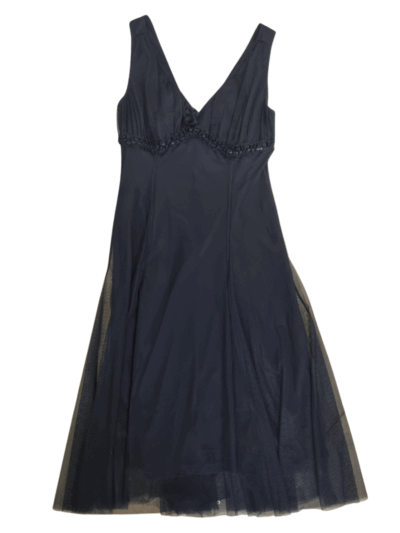 Staxs Black Mesh Rosette Midi Dress | Best fit 10-12