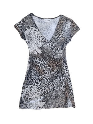Joseph Ribkoff Animal Print Crossover Mini Dress | Best fit 10
