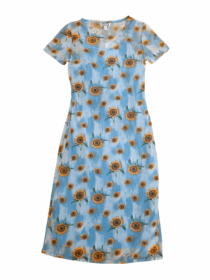 Milako Blue Sunflower Midi Dress | Best fit 10-12