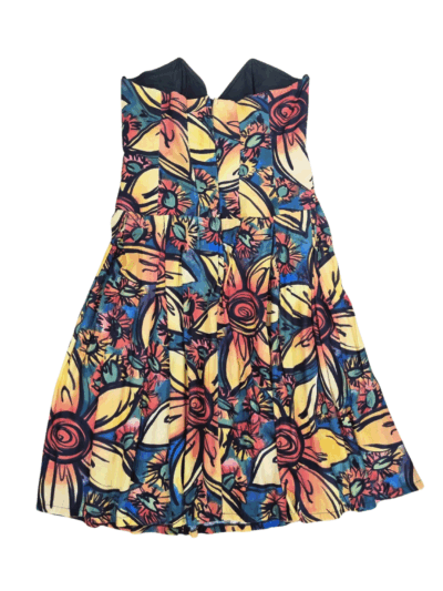 Thornton Hall Strapless Yellow Flower Print Midi Dress | Best fit 12 - Image 2