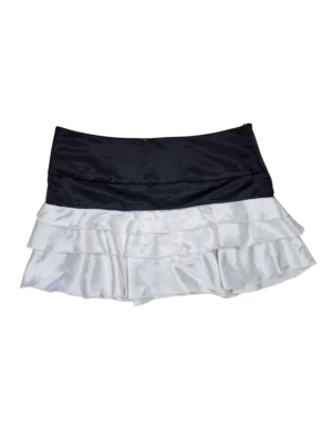 B/W Satin Ruffle Mini Skirt | Best fit 10-12