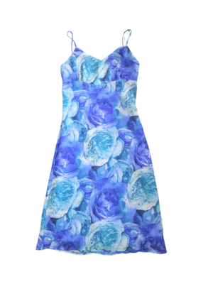 Resort NZ Made Blue Floral Print Midi Dress | Best fit 10