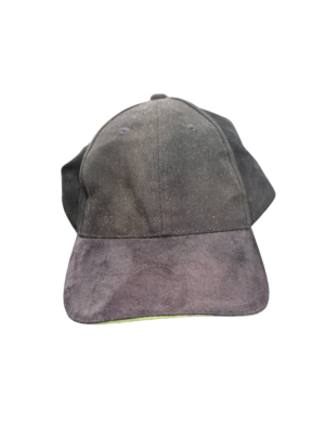 National Bank Black Green Cotton/Suede Cap