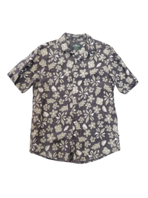 Rodd & Gunn Grey Flower Print Linen S/S Shirt | Best fit M