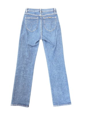 Rollas Blue Highwaist Straight Jeans | Best fit 8-10