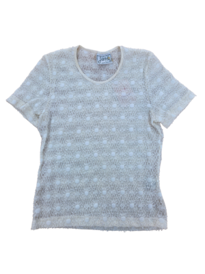 Jose NZ Made Cream Flower Knit tee | Best fit 10-12