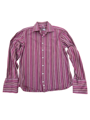 3 Wise Men Pink Stripe Button Up Shirt | Best fit L