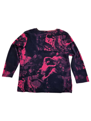 Red Black Figure Print Mesh Top | Best fit 14-16
