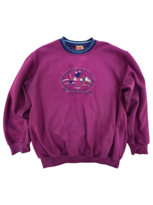 ES Made in Aus Maroon Gold Embroidered Crewneck | Best fit L