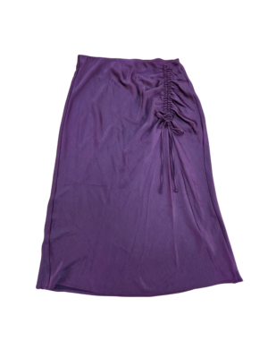 Ryegrass Plum Satin Cinch Midi Skirt | Best fit 10