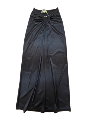 Westco Aus Made Black Satin Ring Maxi Skirt | Best fit 8-10
