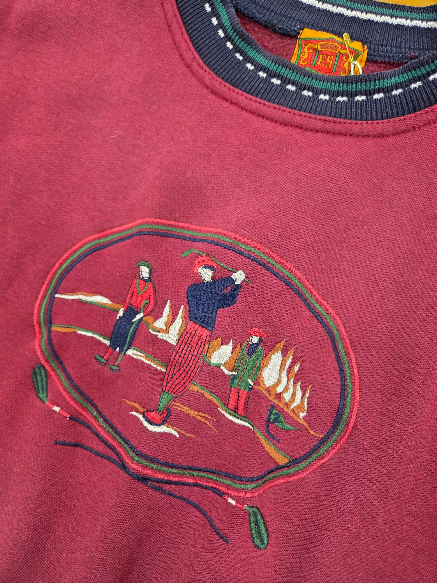 ES Made in Aus Maroon Gold Embroidered Crewneck | Best fit L - Image 4