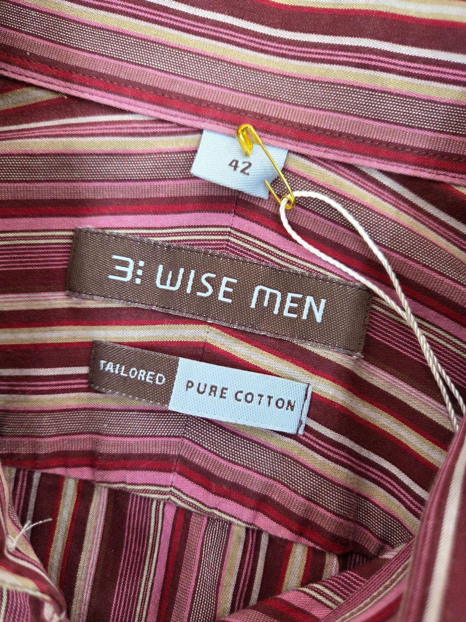 3 Wise Men Pink Stripe Button Up Shirt | Best fit L - Image 4
