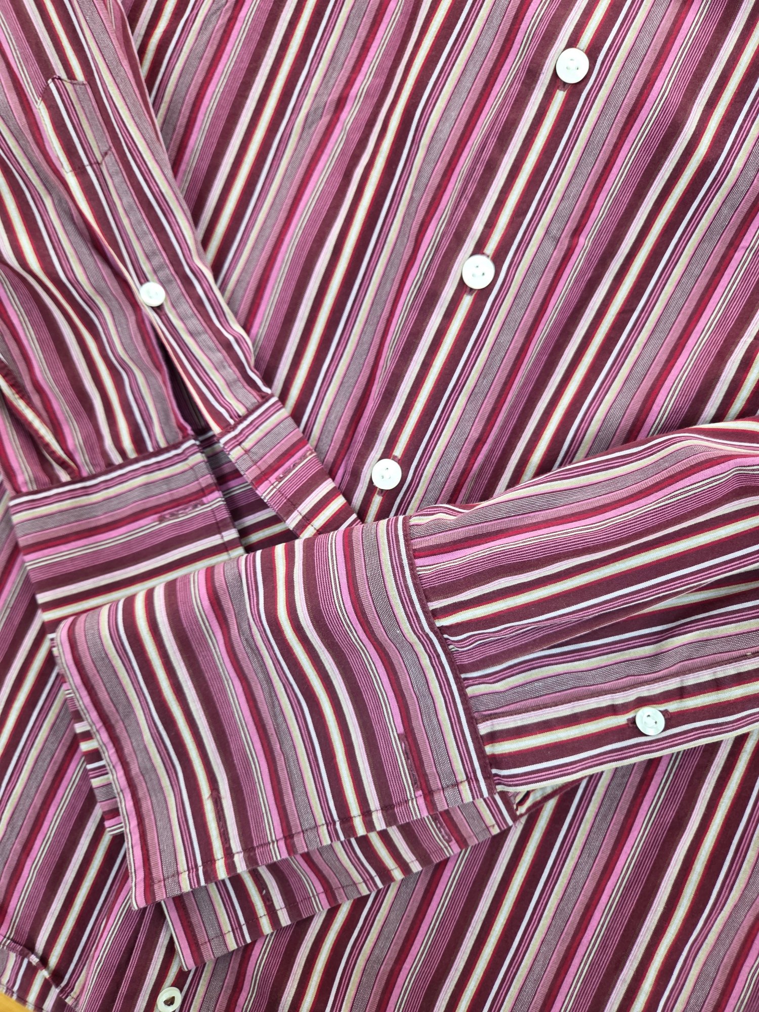 3 Wise Men Pink Stripe Button Up Shirt | Best fit L - Image 5