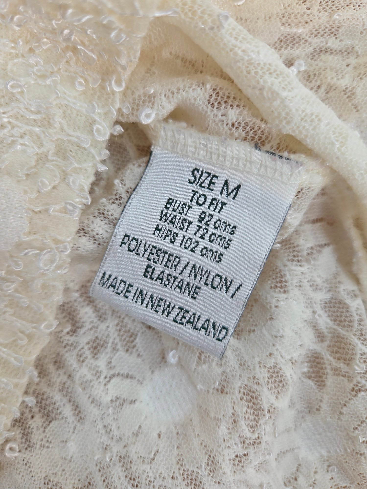 Jose NZ Made Cream Flower Knit tee | Best fit 10-12 - Image 5