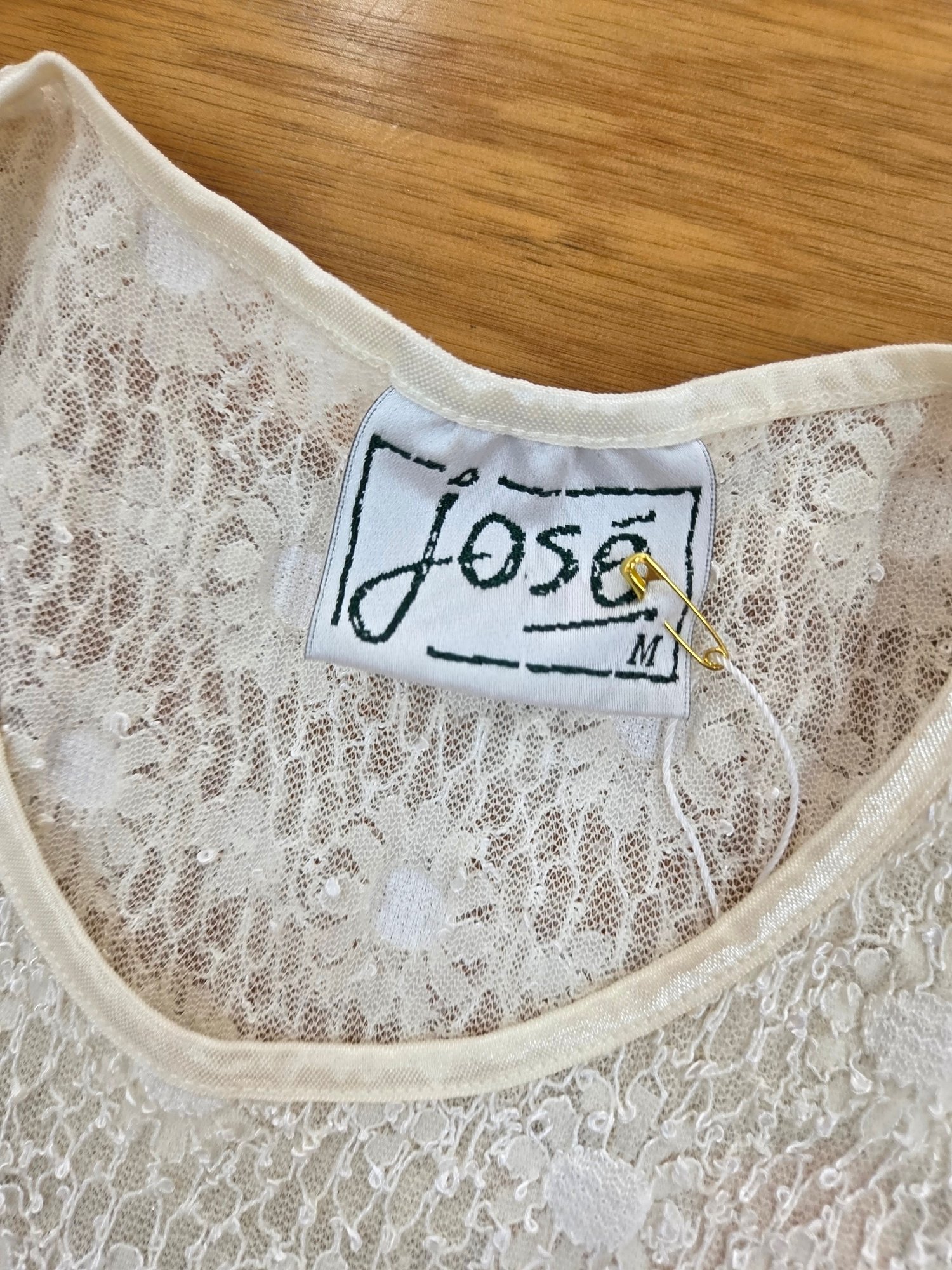 Jose NZ Made Cream Flower Knit tee | Best fit 10-12 - Image 4